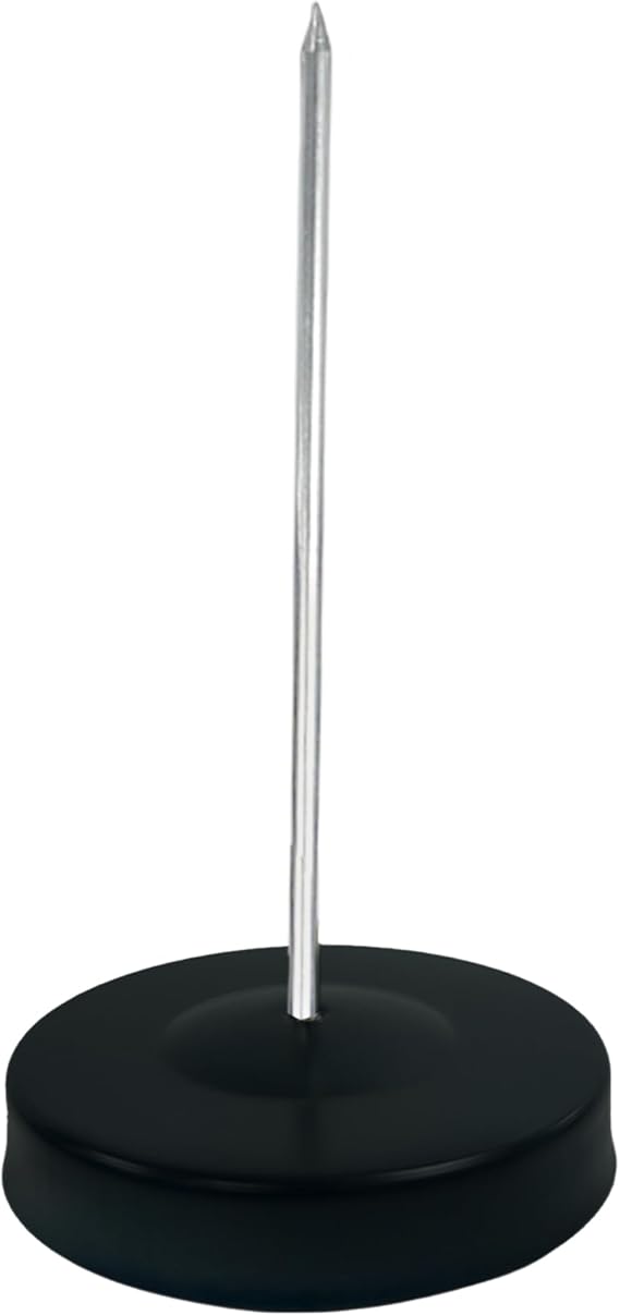 Paper Spike with Heavy Base and Rubber Safety Tip, 13cm Tall, for Bills, Receipts, Notes and Orders, Ideal for Home Office, Retail Shops, Restaurants and Bars