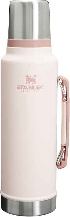 Stanley Classic Legendary Vacuum Bottle 1.5 Quart | Wide Mouth Leak Proof Cup Lid | Keeps Drinks Hot or Cold | Packable for Travel | Insulated Stainless Steel Thermal Bottle | BPA Free | Rose Quartz