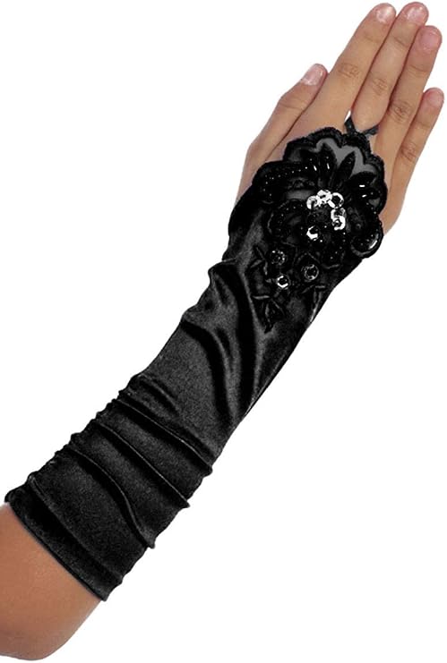 Satin Ruched Fingerless Gloves