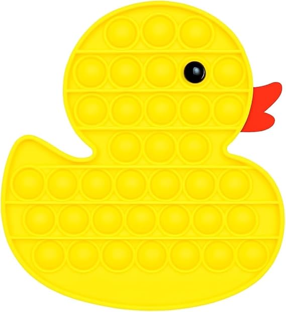 Duck Pop Bubble Fidget Toy for Kids & Adults – Silicone Sensory Bubble Popping Toy, Stress Relief Anxiety Toy, BPA Free Push Pop Bubble Game, Reusable Portable Autism Sensory Toy (Duck)