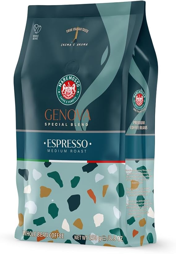 Mare Mosso Espresso Genova Blend Bean Coffee 250 Gr. Mocha Pot Milled