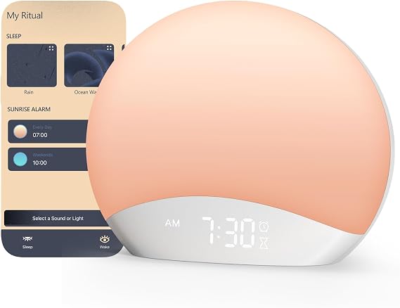 REACHER Smart Sunrise Alarm Clock with App Control and White Noise Machine