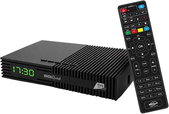 DIGIQUEST Tivùsat Ti9 DVB-S2 Decoder | Auto Installing | 2 in 1 Remote Control | Tivùsat Smart Card Included | HDR | Recording Function Activated | SOS Button