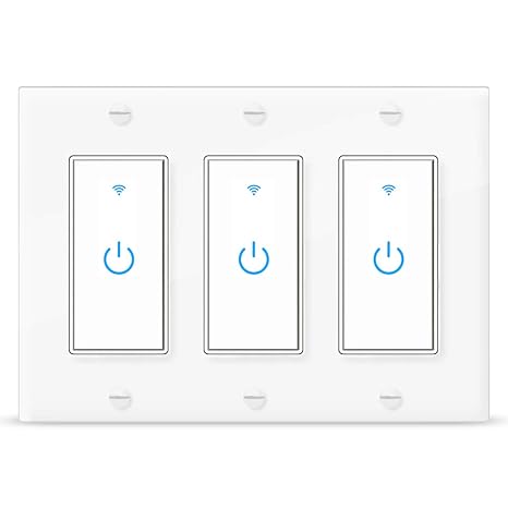 Smart WiFi Light Switch 3 Gang Compatible with Alexa and Google Home