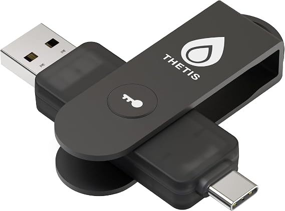 Thetis Pro FIDO2 Security Key Two Factor Authentication NFC Security Key FIDO 2.0 Two USB Type A and Type C Ports for Multi-Factor Protection (HOTP) on Windows/MacOS/Linux