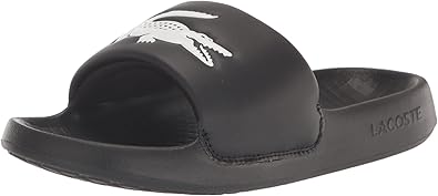 Lacoste Women's Serve Slide, Black/White, 7