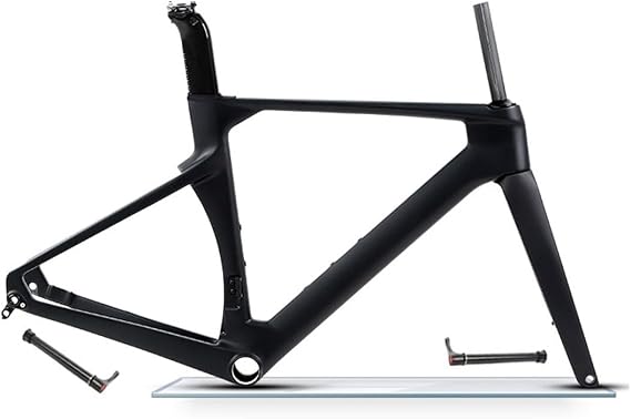 Carbon Road Bike Frameset 700c Disc Brake Racing Frame 43.5/46/48/50/52/54/56cm Lightweight Frame Thru Axle 100mm/142mm Internal Routing(43.5CM)