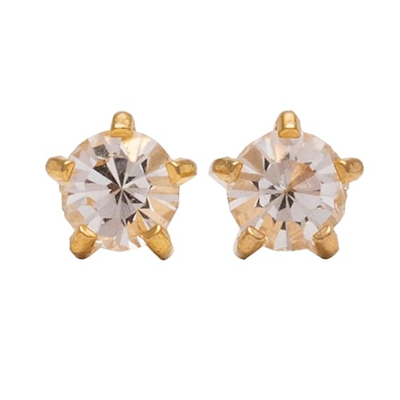 Studex Gold Ear Studs Mini Birthstar In 5 Point Setting April