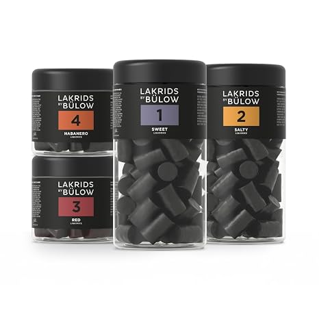 LAKRIDS BY BÜLOW - Liquorice Tasting Set - Sweet Salty Red & Chilli - Vegan Gourmet Licorice from Denmark - 1020 g