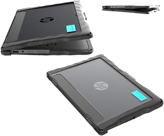 Gumdrop DropTech Custom Case HP ProBook x360 11 G3/G4 EE (2-in-1) - Drop Tested Protection, Rubberized Thread on Sides, Seamless Asset Tagging, Snap in Installation for School or Work - Black