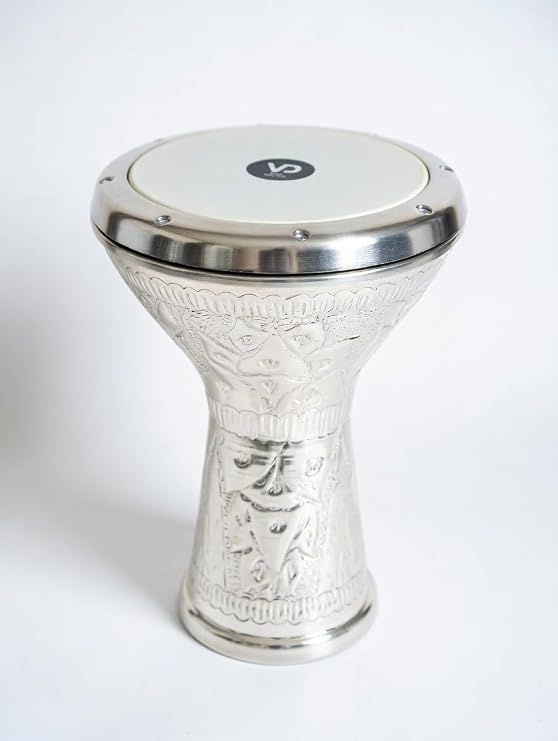 Vatan 5 Numara El Yapımı Hand Made Alüminyum Darbuka, Boyasız Katkı Maddesi Doğal Rengi Gümüş, Özel Tasarım, Alyan ve Taşıma Kılıfı Dahil