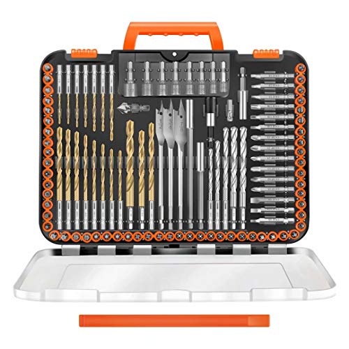 ENERTWIST Drill Bit Set, 112-Pieces 14 Hex Shank Impact Driver Bits and Screwdriver Bits Set Assorted in Tough Case for Wood Metal Cement Drilling and Screw Driving, ET-DBA-112