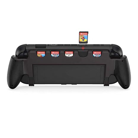GaneTronic Hand Grip for Nintendo Switch 2 2025, Comfortable & Ergonomic Hand Holder with 5 Game Card Storage Slot-Black