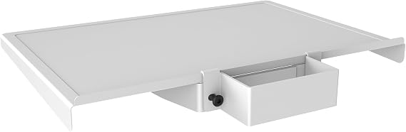 FITUEYES Metal Storage Shelf for TV Stand with 2x4 inch Pillar Tube, 15.7Lx13.2W Inch, Easy to Assemble, 22lbs Load Capacity, White