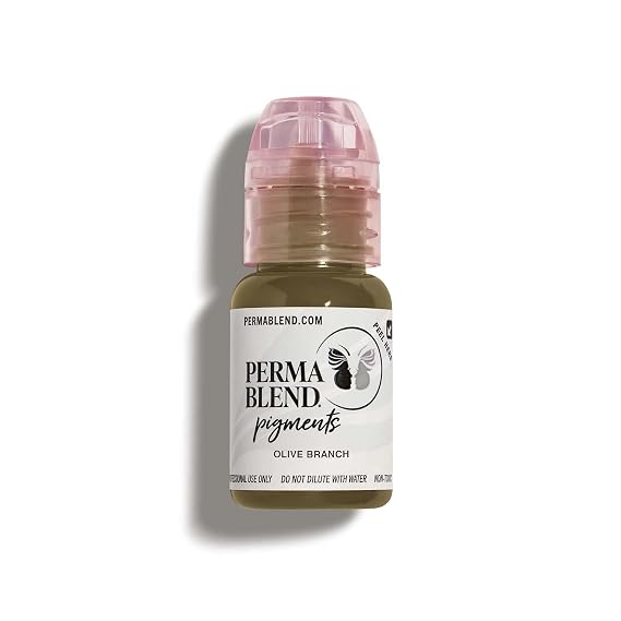 Perma Blend Permanent Makeup for Modifying Colors, Used for All Permanent Makeup Procedures, Professional Cosmetic Pigment - Olive Branch, 0.5 oz