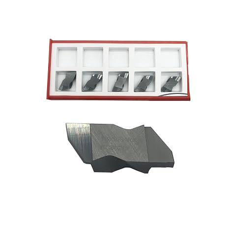 5pcs Cut Off Grooing Inserts Carbide Turning Inserts Grooving Parting Blade Double/Single Head Left/Right Cutting Replacement Inserts NG3094L/RK, NGD3094L/RK (NG3094RK(Double Head Right))