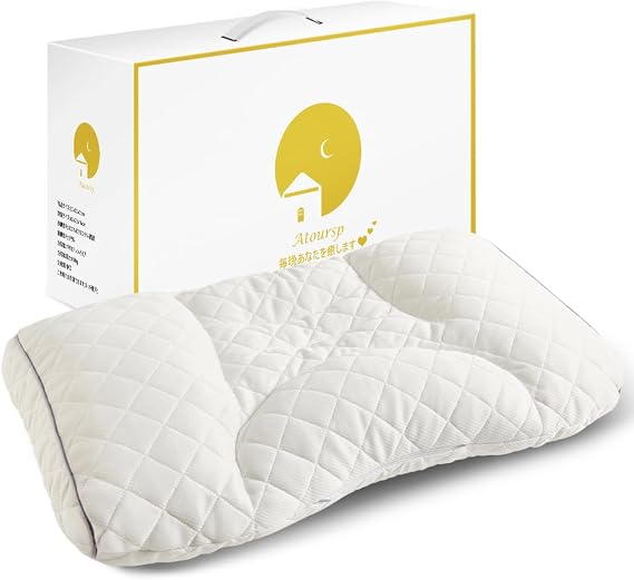 Atoursp Pipe Pillow - Recommended by Chiropractors, Elastomer Pipe Pillow, Neck Pain Relief, Low, Washable, High, Side-Sleeping, Supine, Prone, Sleep Well Pillow, Adjustable Height, Shoulder Stiffness
