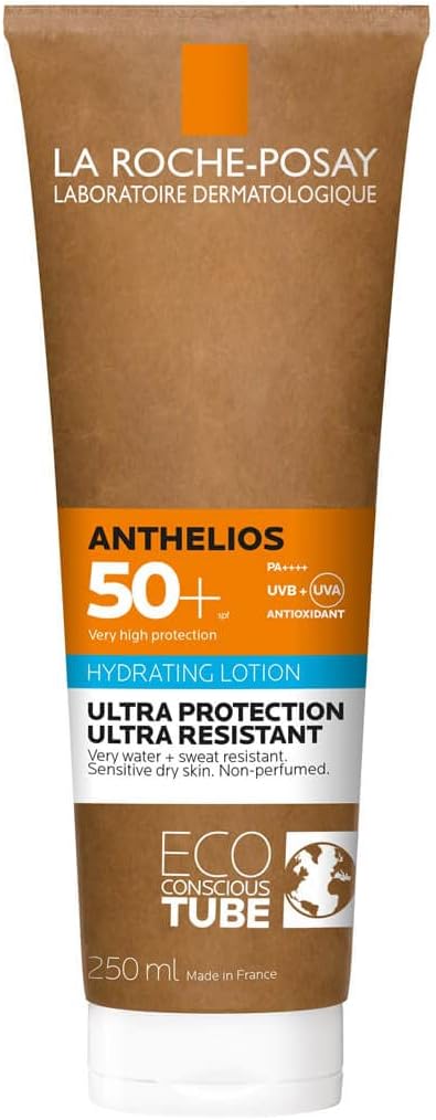 La Roche-Posay Anthelios Hydrating 250 ml 50 Faktör Güneş Losyonu | Geniş Spektrumlu Güneş Kremi, UVB ve UVA Koruması, Hafif Yağsız Formül, Hassas Kuru Ciltler için Uygun