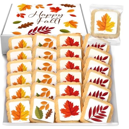 Fall Leaf Cookies Individually Wrapped Leaves themed Theme 24 Pack Bulk for Fall Time