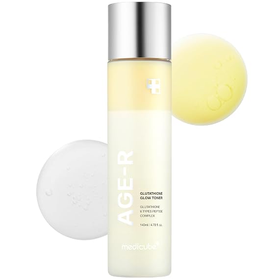 medicube Age-R Glutathione Glow Milky Toner | Low-Irritation Double Layer Toner for Glass Glow Skin with Peptide - Radiance, Hydration Care, Korean Skincare