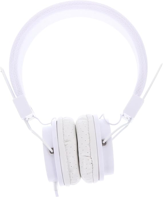 Wired Gaming Headset over Ear White Plastic Ear Pads