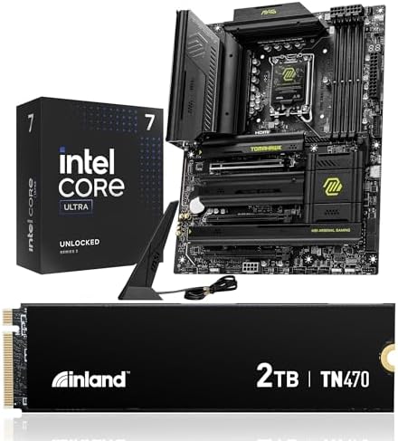INLAND 3-in-1 Combo: Intel Ultra7 265K CPU + Msi MAG Z890 Tomahawk WiFi Motherboard TN470 2TB NVMe SSD