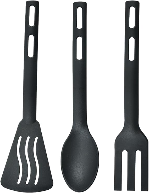 Nylon Utensils, Heat Resistant Serving Set, Outdoor Kitchen Accessories, Comfortable Handle Grip, Dishwasher Safe Cleaning Functionality, Essential Kitchen Gadgets, Assorted Tool Colors Kit