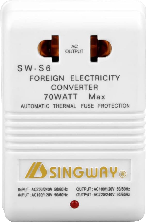 120v to 240v Converter + 110V/120V 220V/240V Step 70W StepUp&Down Voltage Converter Transformer (CN Standard Plug) up/Down Travel Adapter Suitable for Electrical Appliances Under 30w Plug