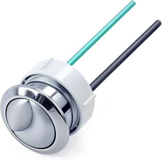 Dual Flushing Toilet Push Button Spare Parts,Top Toilet Button Replacement Compatible with Geberit & Kohler Part, Satin Chrome Toilet Parts with 1.5inch38mm Hole in the Toilet Tank Lid