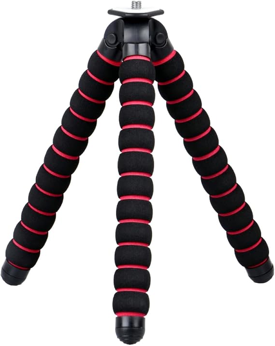 Khalia-Foto Esnek Tripod, Ahtapot Tripod 25cm, 4kg Kapasiteli, Siyah, Akıllı Telefonlar İçin Uyumlu