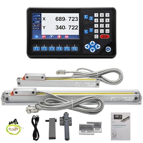 DRO Sets for Bridgeport Milling Machine 9 x 42 Table,2Axis Digital Readout Display Console,12x30 Precision 5um Linear Scales,High Accuracy Optical Glass Encoder Sensor,ment
