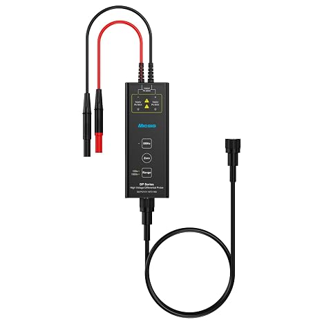 Micsig High Voltage Differential Probe Kit DP702, 3.5ns Rise Time, 20X/200X Attenuation Rate, 700V 200MHz DP Series Oscilloscope Probe Kit Accessory, BNC Interface