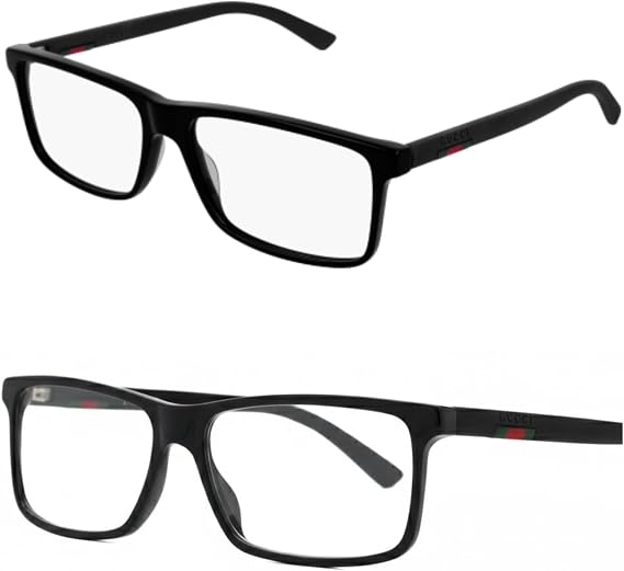 Gucci GG0424O Designer Fashion Eyeglasses Stylish Classic Rectangular Frame Eyewear with Luxury eSHADES Kit - Embrace Sophistication and Elegance