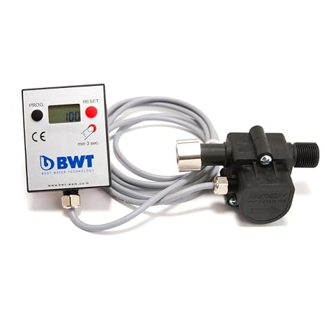 BWT Aquameter LF Water Filter Meter 3/8" with LCD Display Low Flow (10100 l/h) For Espresso Machines Compatible with BWT Bestmax & Besttaste Filters