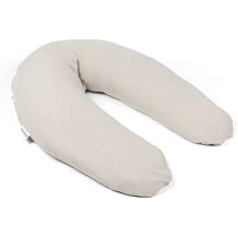 Doomoo Comfy Big Pregnancy Pillow - Adaptable for Breastfeeding, Maternity Pillow for Support, Elongated Shape, Organic Cotton - Tetra Almond
