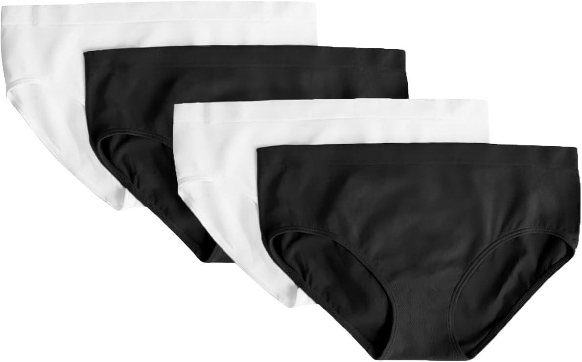 Fruit of the Loom Girls' Stretch Seamless Bikini Briefs | Everyday Underwear For Girls For School Sports & Dance Tagless Comfort No-Dig Waistband Girls 8-10 10-12 12-14 14-16