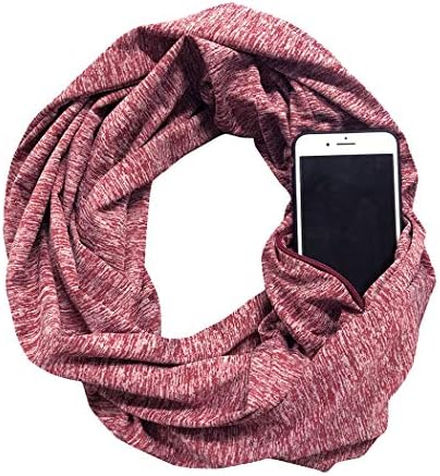 Unisex Infinity Scarf with Zipper Pocket Colorful Travel Journey Scarves Wrap Shawl