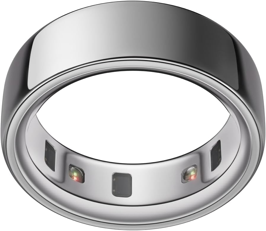 OURA Ring 4 - Silver - Size 11 - Smart Ring - Size First Ring 4 Size Kit - Sleep Tracking Portable - Heart Rate - Fitness Tracker - Up to 8 Days Battery Life