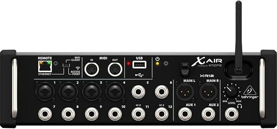 Behringer X AIR XR12 12-Input Digital Mixer for iPad/Android Tablets with 4 Programmable Midas Preamps, 8 Line Inputs, Integrated Wifi Module and USB Stereo Recorder