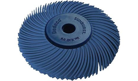 Dedeco Sunburst Radial Bristle Discs - 250mm Dia, TC Bristle, 3-Ply, 146mm Arbor, Precision Cleaning Buffer Polisher Rotary Tool Accessories, Fine 400 Grit, Blue Aluminum Oxide - 1 Pack
