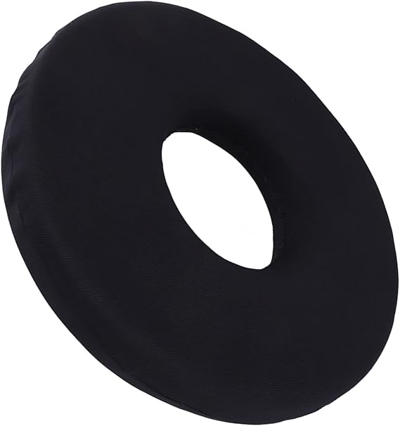 Donut Pillow for Tailbone Pain Relief and Hemorrhoids, Circular Shaped Anti Bedsore Cushion for Seat Chair Wheelchair, Black Lightweight Seat Cushions for Elderly Pregnant and Disabled (13.8in)