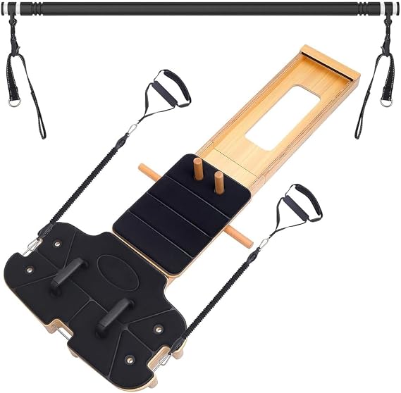Pilates Machine Reformer for Full Body Workout, Premium Pilates Reformer with Adjustable Resistance, Pilates Center Bed