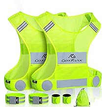 GoxRunx 2 Pack Reflective Vest Running Gear Ultralight Runner Safety Vest+Armbands & Bag
