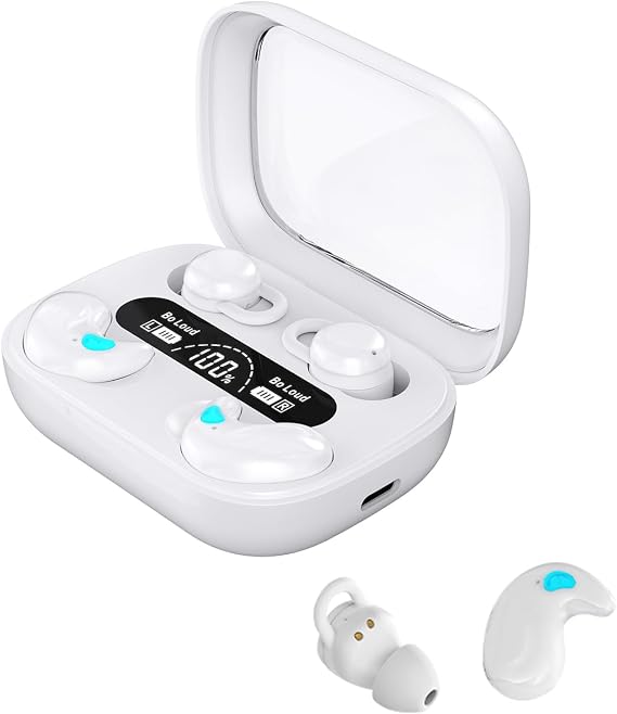 2 Pairs Invisible Wireless Earbuds Hidden Bluetooth Mini Discreet Sleep in Ear Comfortable Earbuds for Small Ears Work Side Sleeper Tiny Small Headphones Ear Buds for Women Earphones for Sleeping