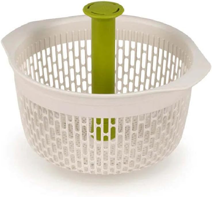 Joseph Joseph Spindola salad strainer for sink, white/green