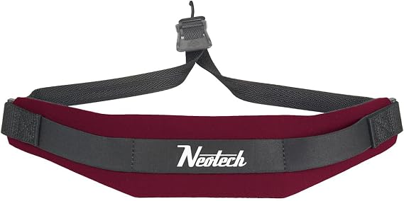Neotech Saxophone Soft Neck Strap with Coated Metal Hook - for Baritone, Tenor & Alto Sax Neck Strap, Clarinets, English Horn (Wine)