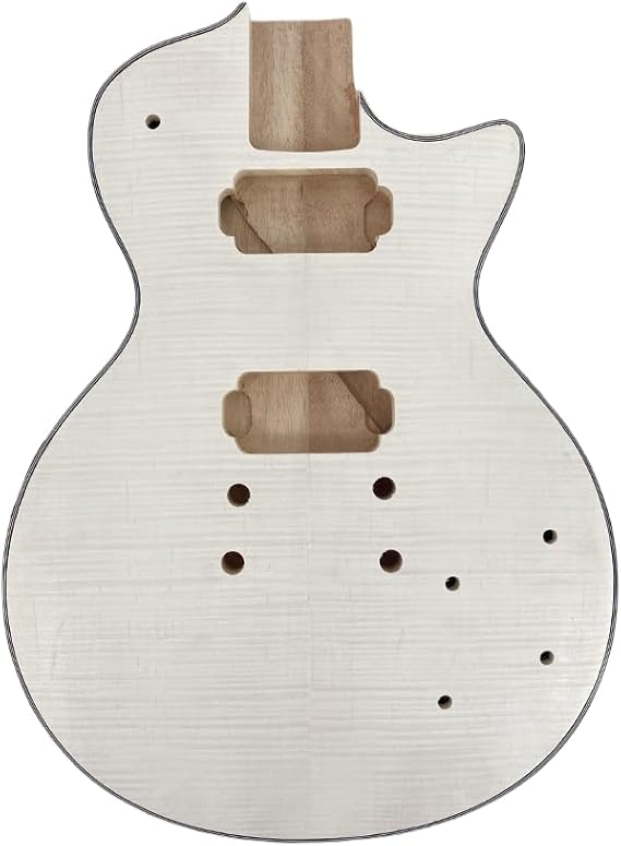 Electric Guitar Body Mahogany Flame Maple veneer HH Pickup replacement Bolt on
