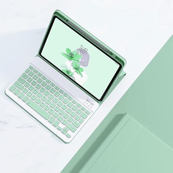 iPad Air3 Pro10.5 /iPad 9 iPad 8 iPad 7 iPad 10.2 Keyboard Case Slim Smart Bluetooth Keyboard Magnetic Detachable with Pencil Holder Color Keyboard (iPad 10.2''/10.5'', Green)