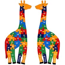 TOWO Wooden Giraffe Alphabet Blocks and Number Blocks Jigsaw Puzzle 41 cm Large Size 2 in 1 ABC Number Puzzle - Wooden Letter Puzzles Educational Toys for 3 Year olds