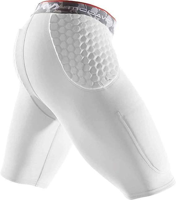 McDavid Mens Compression Shorts, Football Padded Shorts Girdle, 3 HEX Pads, Hips & Tailbone Protection w/ Cup Pocket